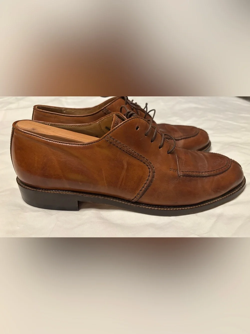 Pronto Uomo Firenze Men’s 9.5 M Brown Leather Split Toe Derby Shoes Made in Ital